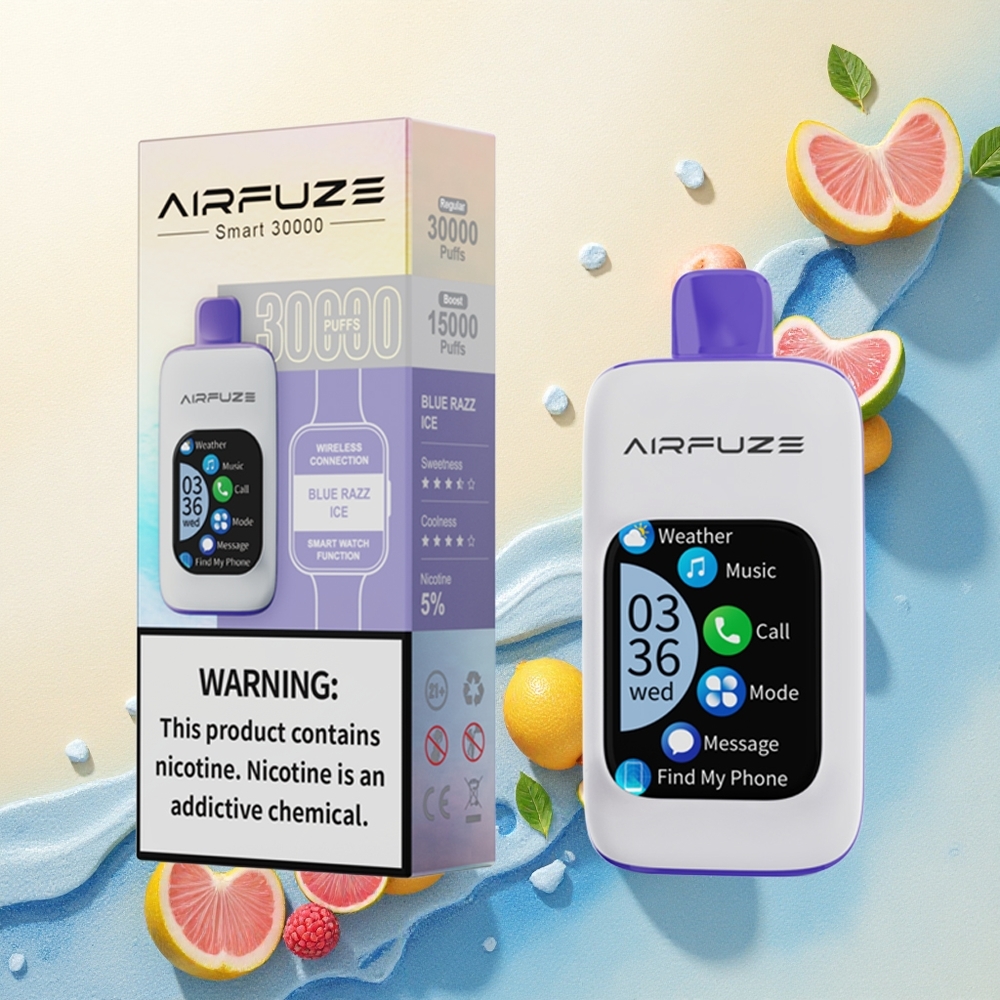 AirFuze Smart 30000 Blue Razz Ice Touch Screen 5% Nicotine