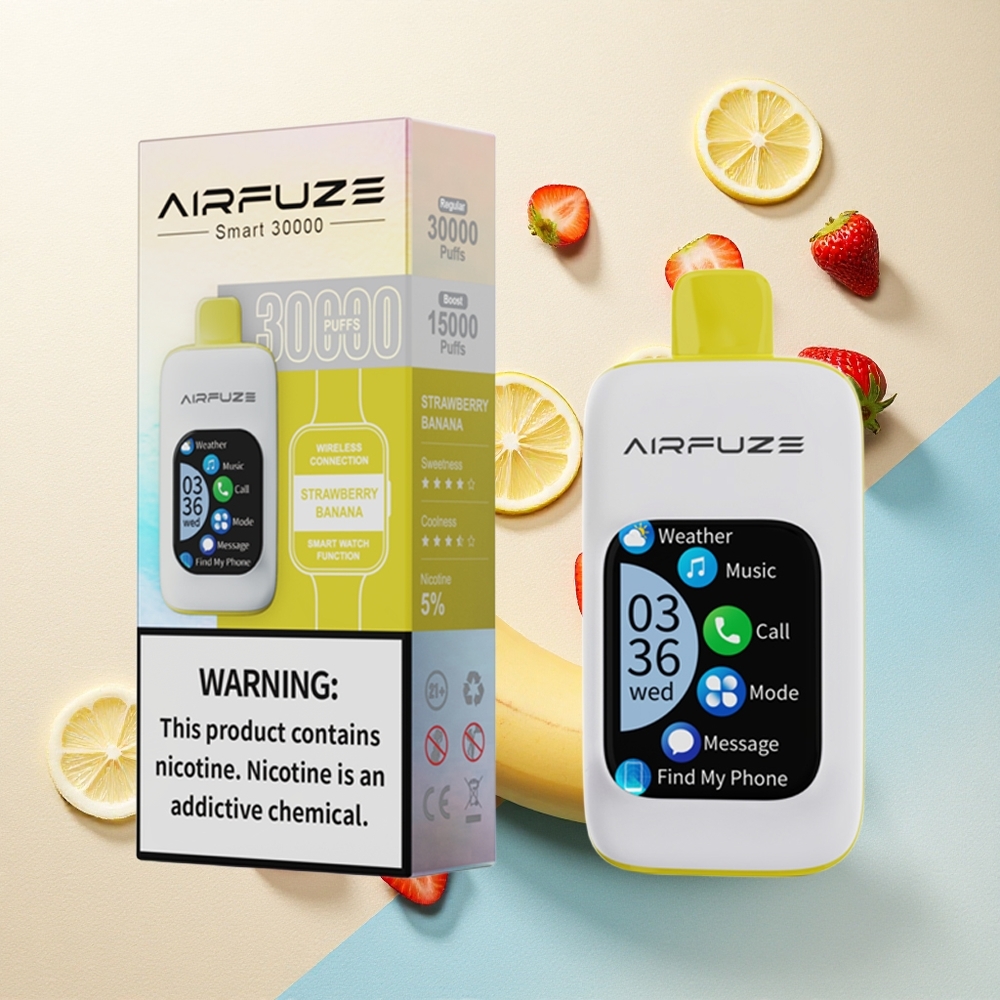 AirFuze Smart 30000 Strawberry Banana 5% Nicotine 900mAh TFT Touch
