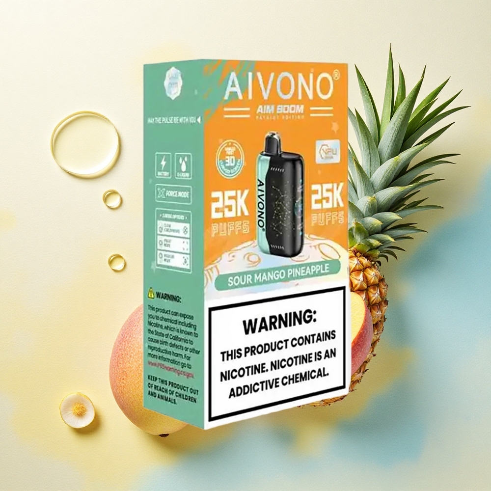 Aivono Aim Boom 25000 Sour Mango Pineapple Zero Nicotine 650mAh