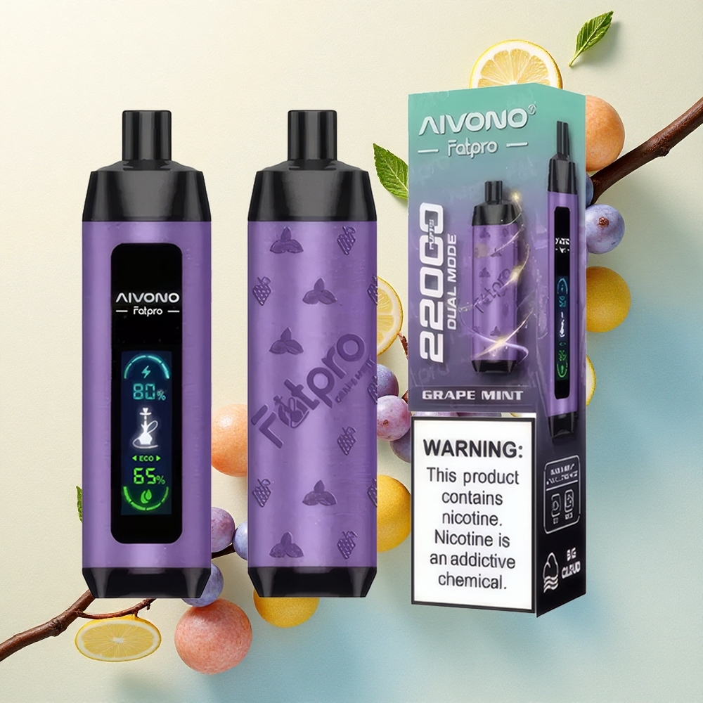 Aivono Aim Fatpro 22000 Grape Mint 5% Nicotine 600mAh 28ml