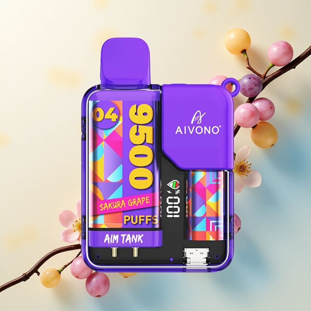Aivono Aim Tank 9500 Sakura Grape LCD 650mAh 5% Nicotine