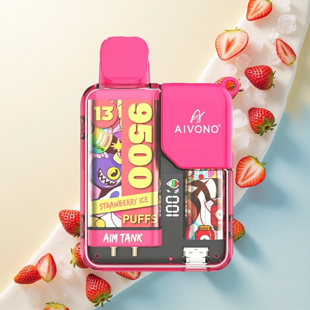 Aivono Aim Tank 9500 Strawberry Ice 650mAh 5% Nicotine